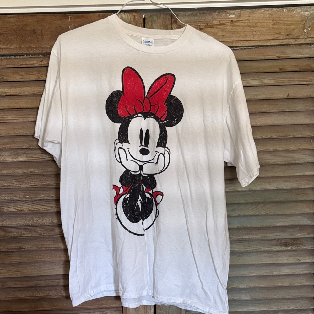 Disney Adult White Tee with Red and Black Minnie Mouse